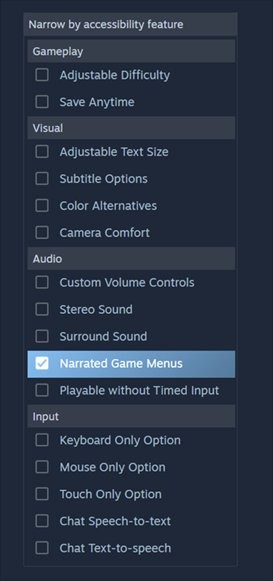 Steam将新增多种无障碍功能标签 助力玩家选购游戏